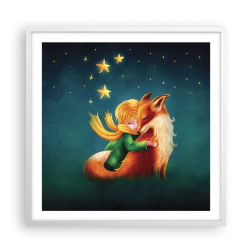 Poster în ramă albă - Micul Prinț - 60x60 cm