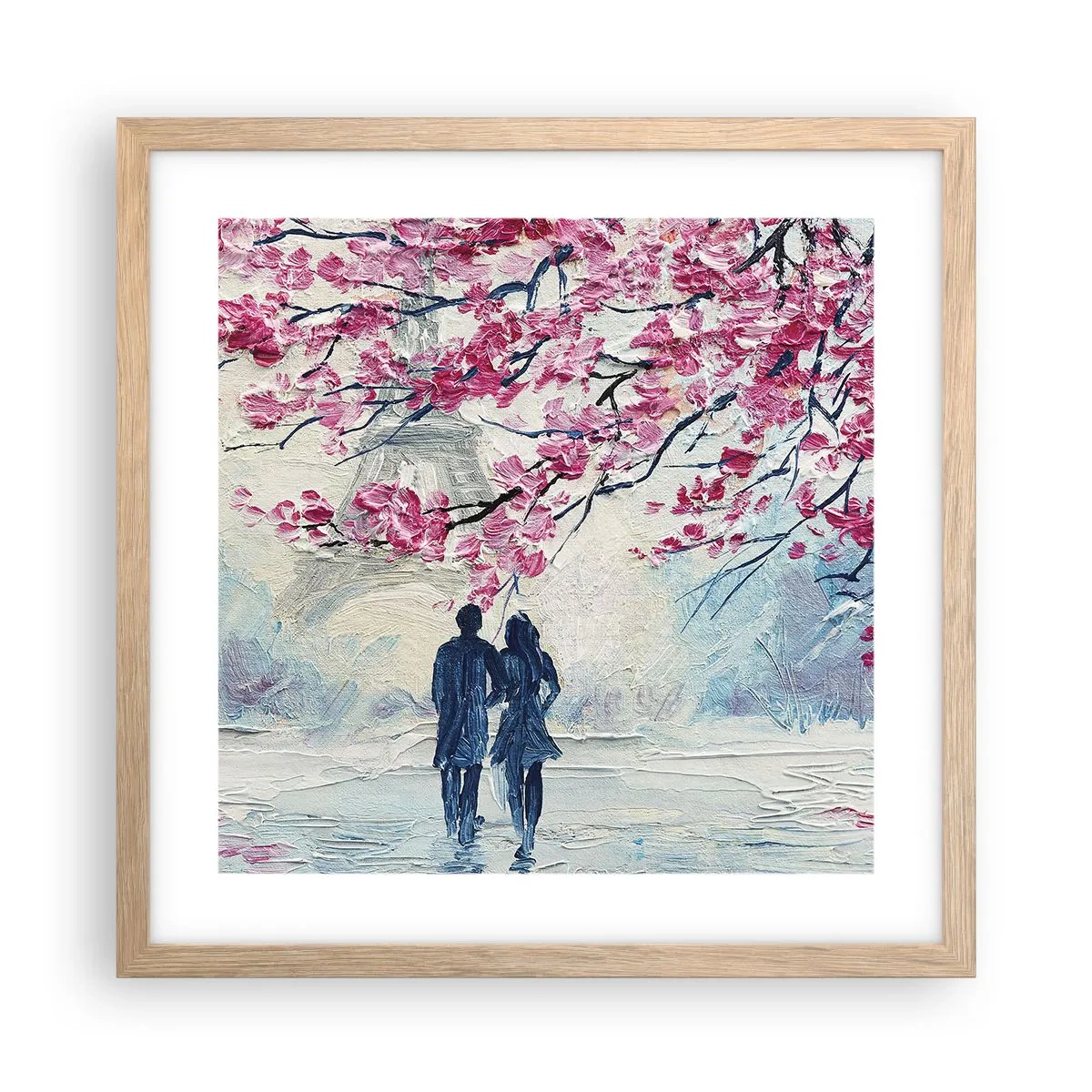 Poster în ramă de stejar deschis - Plimbare romantică - 40x40 cm