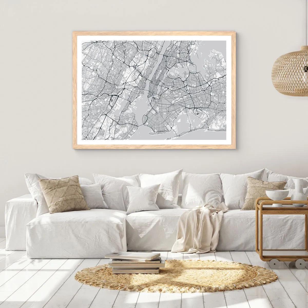 Poster în ramă de stejar deschis - Anatomia unei metropole - 50x40 cm