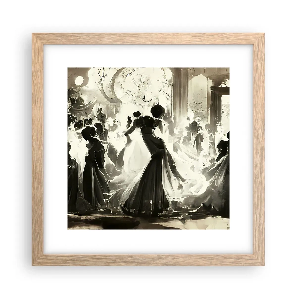 Poster în ramă de stejar deschis - Marea mascaradă - 30x30 cm