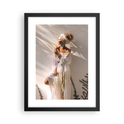 Poster în ramă neagră - Soarele și fata - 30x40 cm