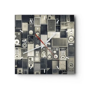 Ceas de perete - Ceas pe sticlă - Și totul este în regulă - 40x40 cm