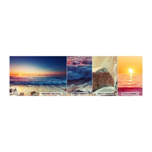 Mostră tapet autocolant Deluxe Sticker - Și ce este dincolo de orizont? - Peisaj, Mare, Apus de soare - 100x30 cm
