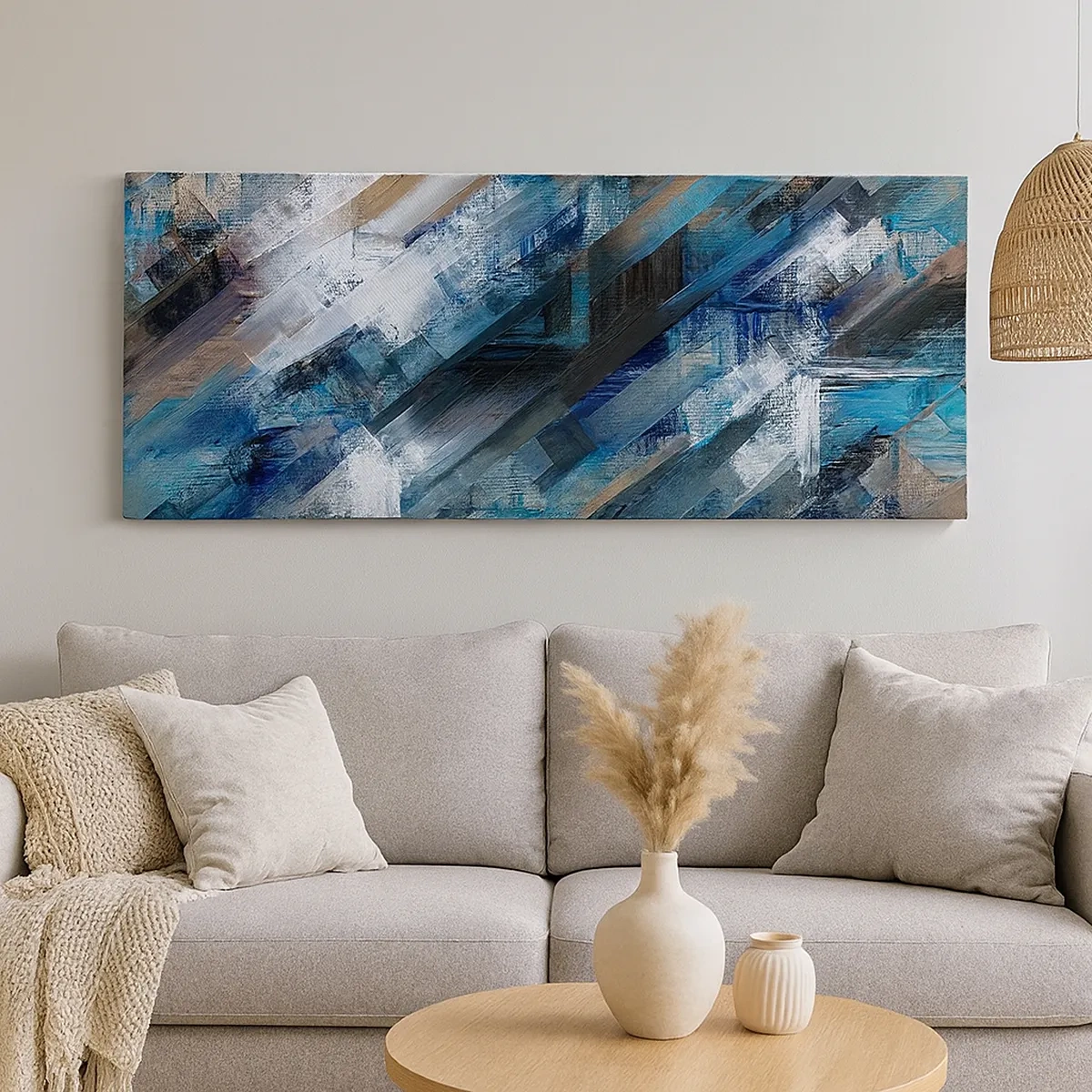 Tablou pe pânză - Pe o pantă albastră - 30x30 cm