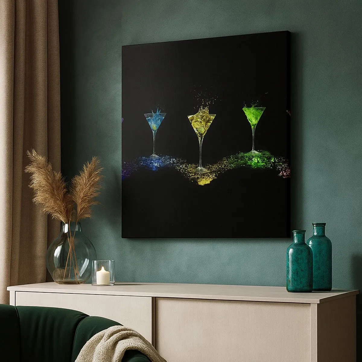 Tablou pe pânză - Culori de bucurie în sticla de cristal - 30x30 cm