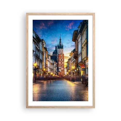 Poster în ramă de stejar deschis - Farmecul Cracoviei - 50x70 cm