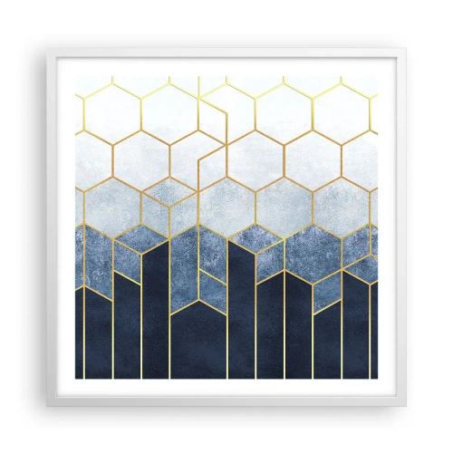 Poster în ramă albă - Compoziție în ritm sincopat - 60x60 cm