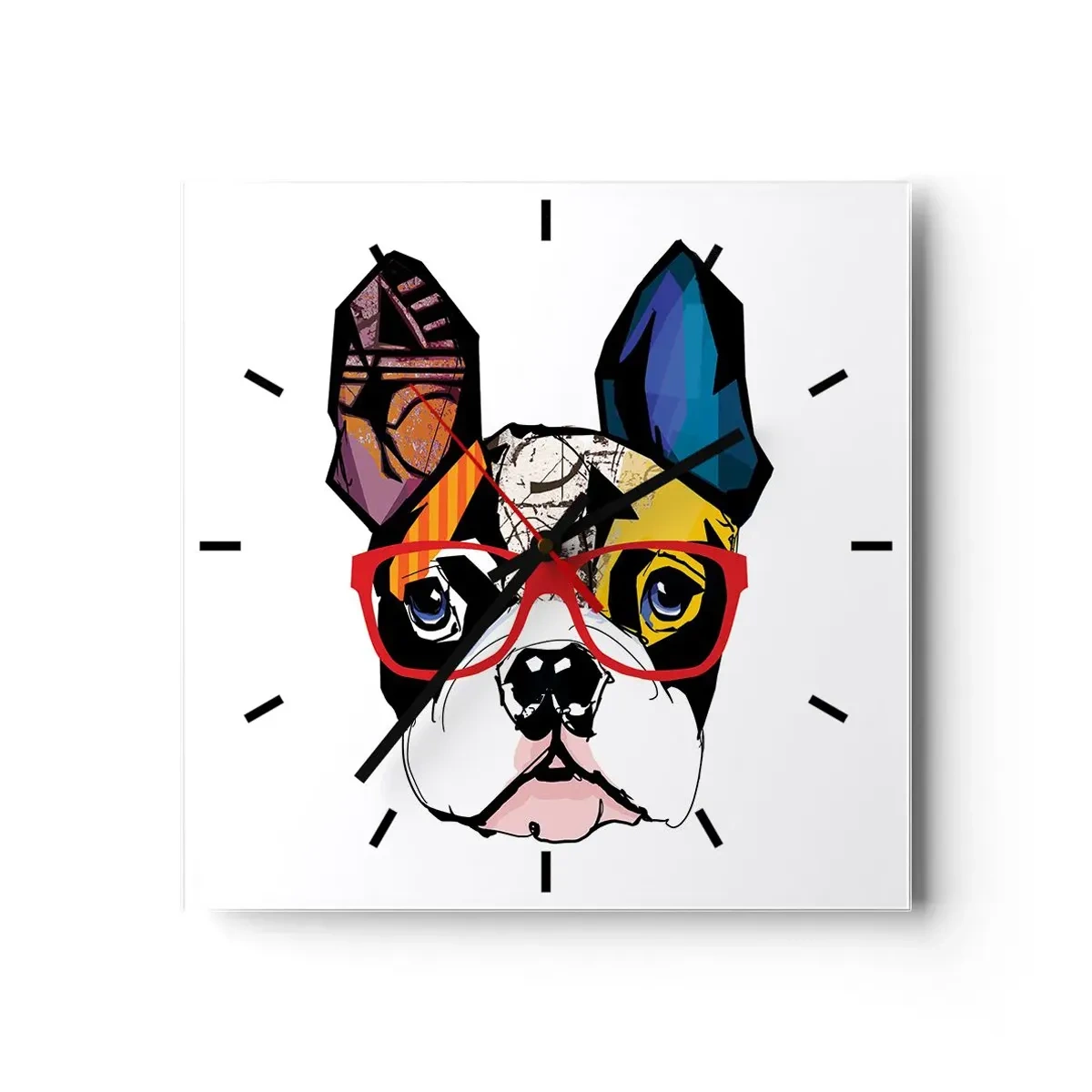 Ceas de perete - Ceas pe sticlă - Intelectualist - 30x30 cm