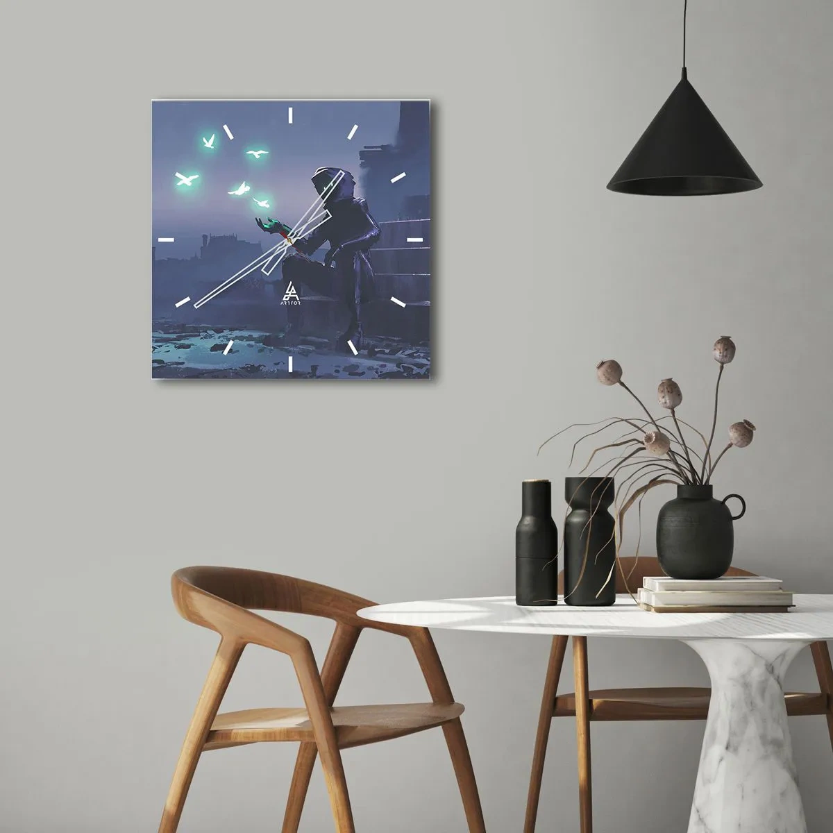 Ceas de perete - Ceas pe sticlă - Viața se va întoarce - 30x30 cm