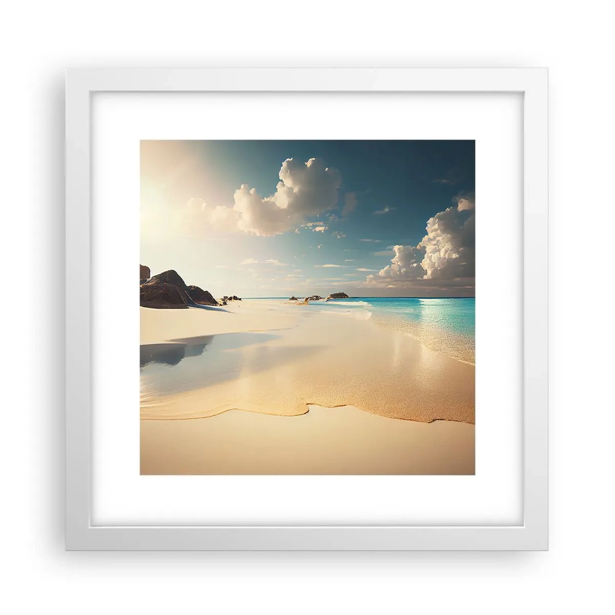 Poster în ramă albă - O zi de vis - 30x30 cm