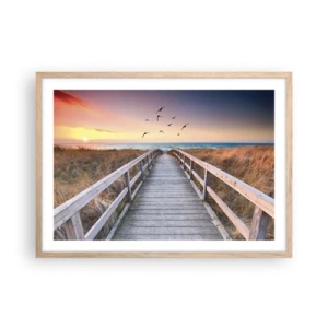 Poster în ramă de stejar deschis - Spațiul pentru a zbura - 70x50 cm