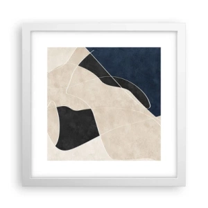 Poster în ramă albă - Compoziție abstractă - contrast de culori - 30x30 cm
