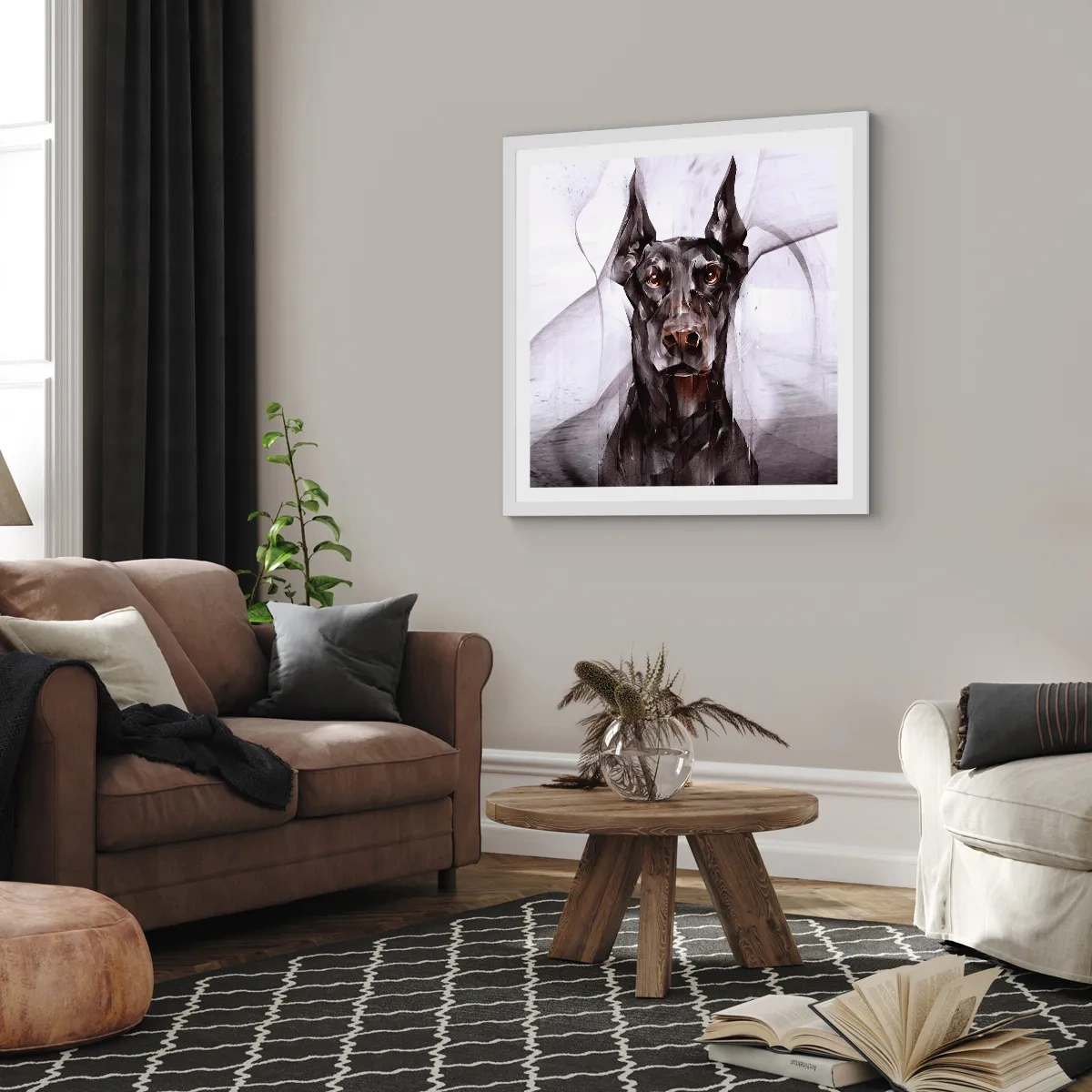 Poster în ramă albă - Născut cu noblețe - 60x60 cm