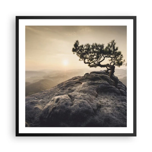 Poster în ramă neagră - Viața învinge întotdeauna - 60x60 cm