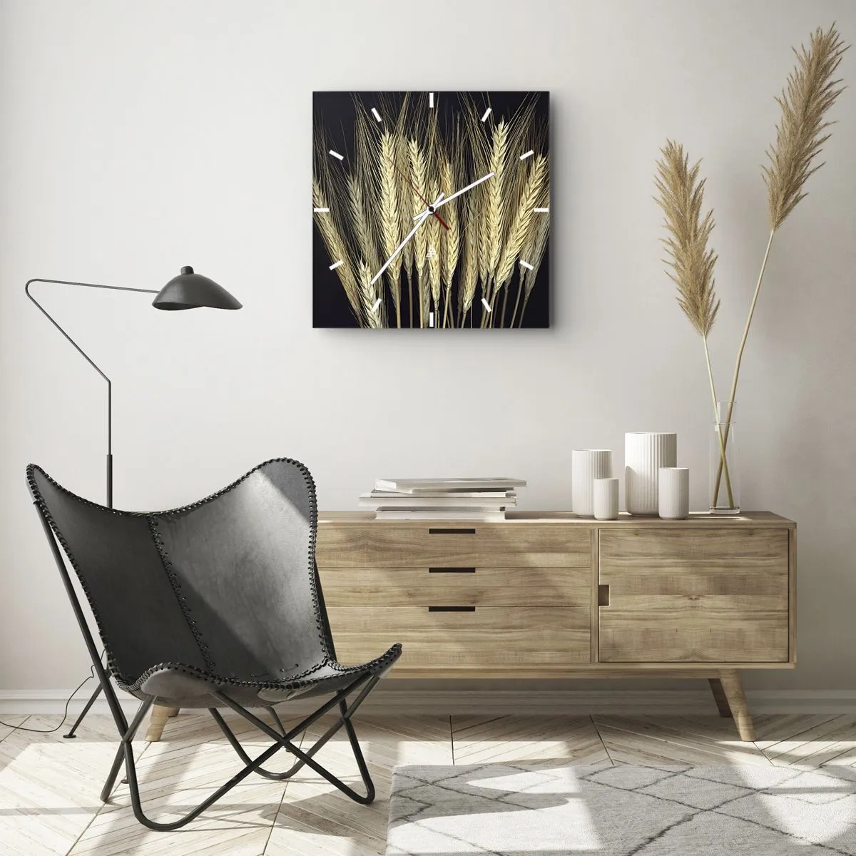 Ceas de perete - Ceas pe sticlă - Magie rustică - 30x30 cm