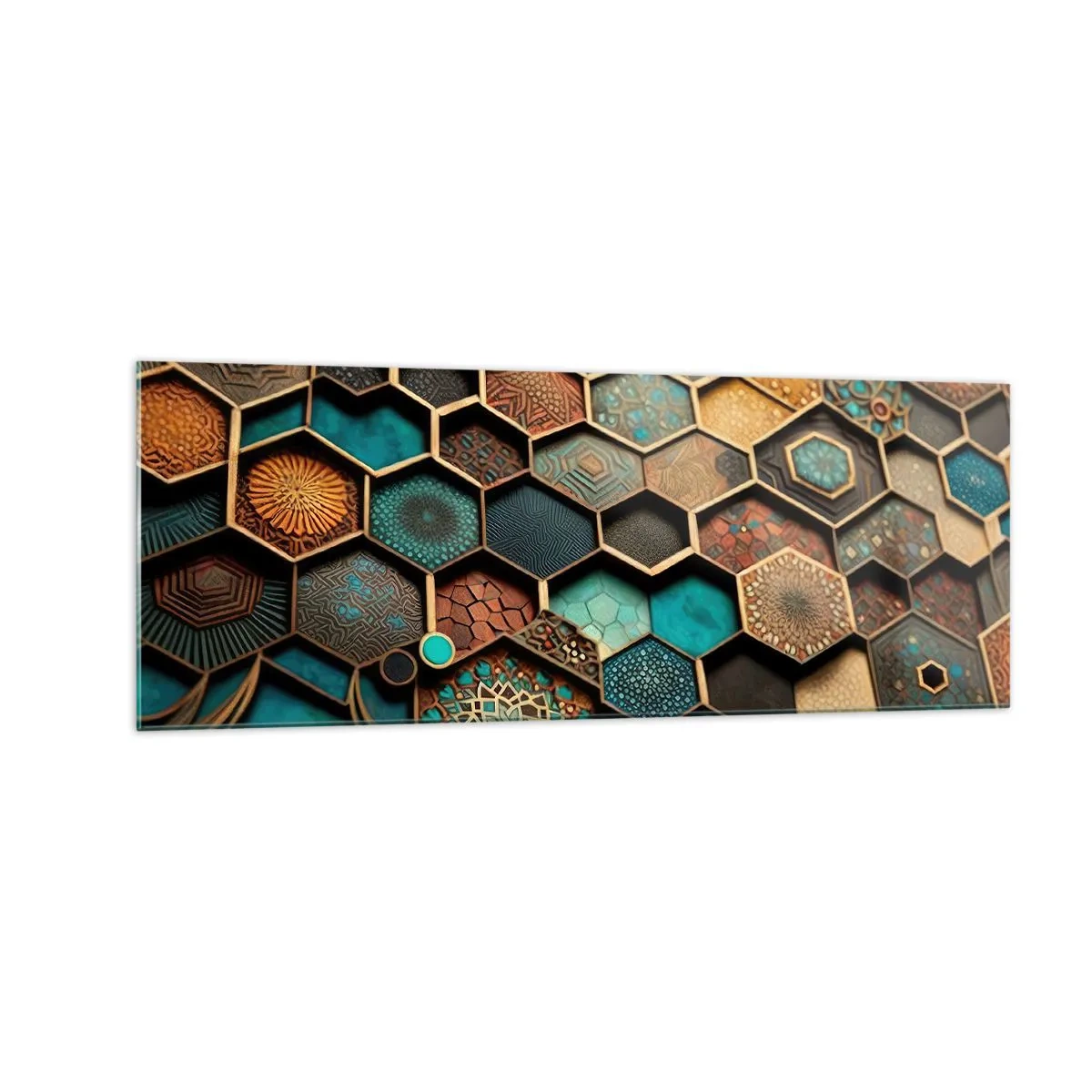Tablou pe sticlă - Ornamente arabe - o variație - 140x50 cm