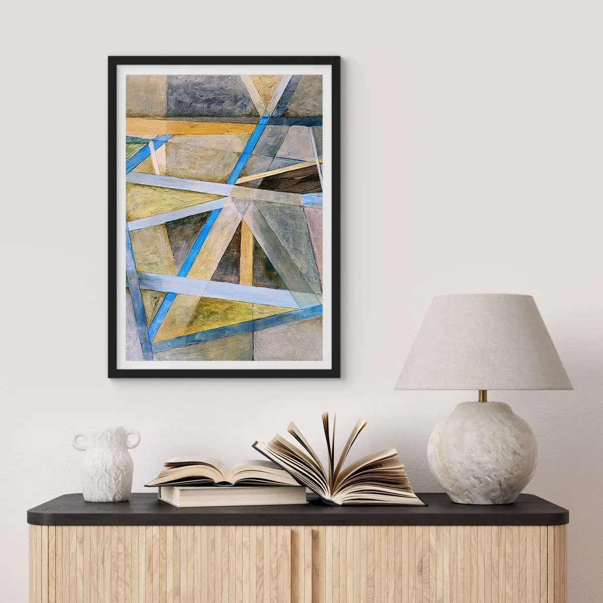 Poster în ramă neagră - Drept sau de-a curmezișul? - 40x50 cm