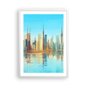 Poster în ramă albă - Metropola însorită - 50x70 cm