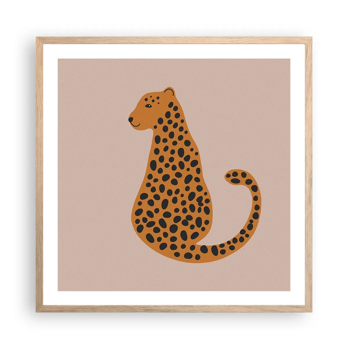 Poster în ramă de stejar deschis - Modelul leopard este tot timpul la modă - 60x60 cm