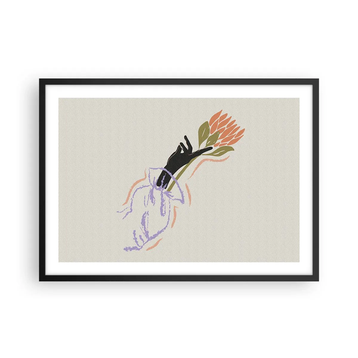 Poster în ramă neagră - Atingere surorială - 70x50 cm