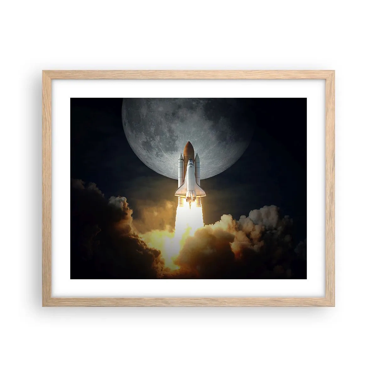 Poster în ramă de stejar deschis - Începutul unei aventuri nepământene - 50x40 cm