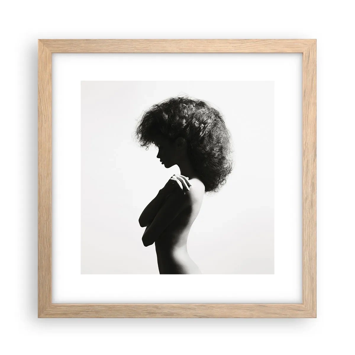 Poster în ramă de stejar deschis - Ca o floare pe o tulpină subțire - 30x30 cm