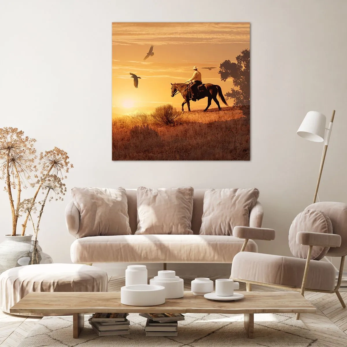 Tablou pe pânză - Singur peste prerie - 30x30 cm
