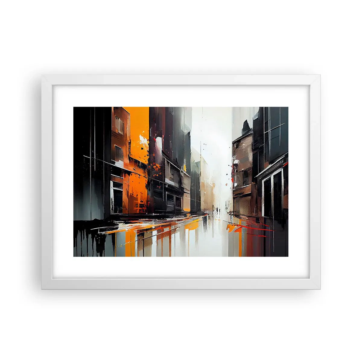 Poster în ramă albă - O zi ploioasă - 40x30 cm