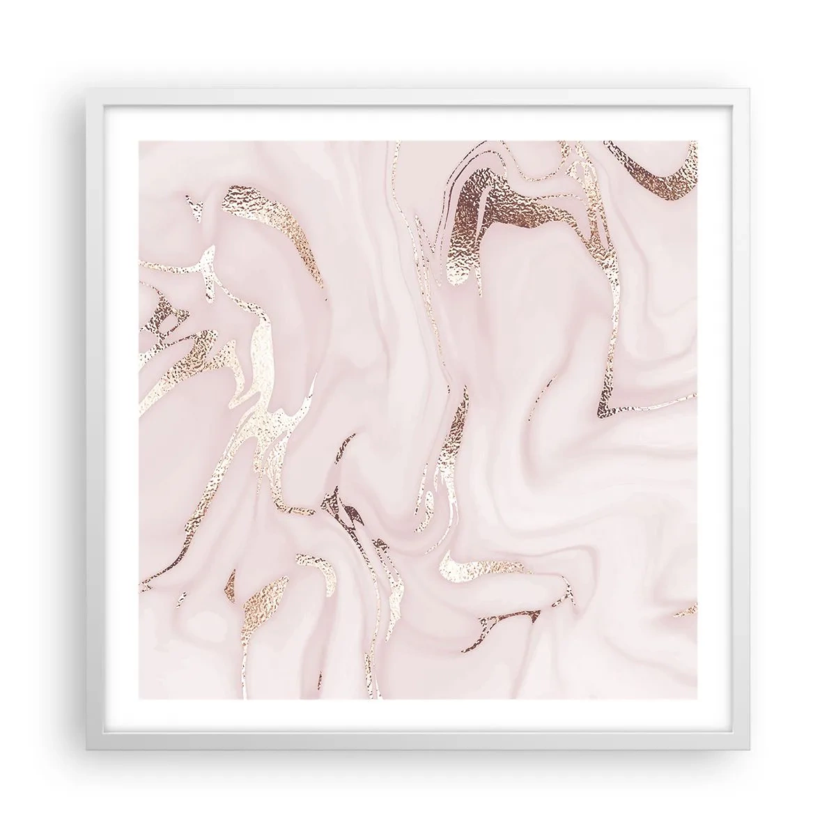 Poster în ramă albă - În nebunia roz - 60x60 cm