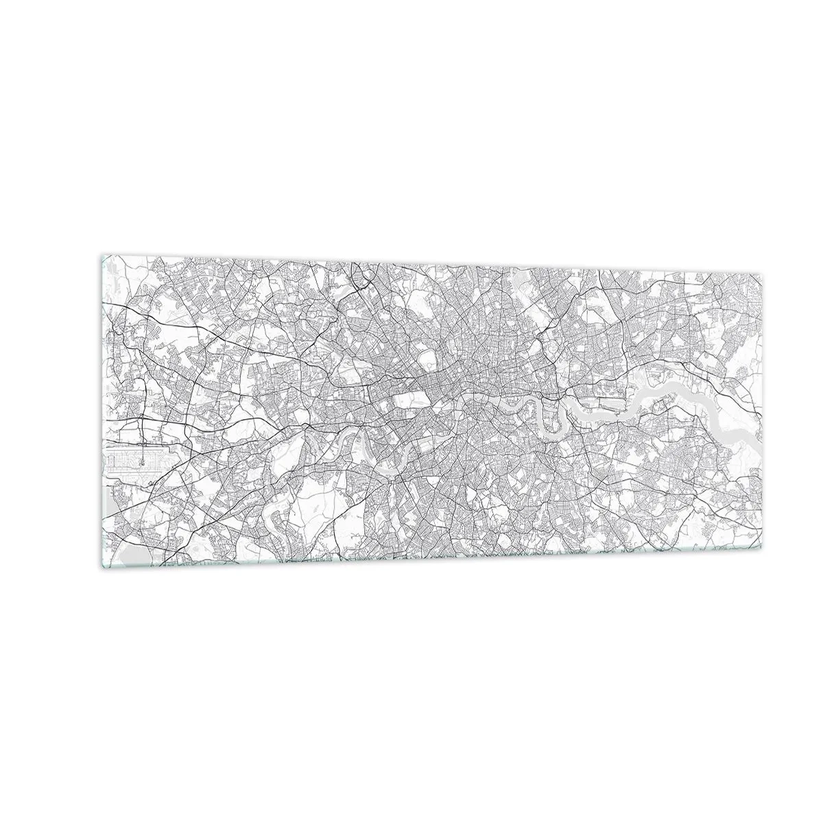 Tablou pe sticlă - Harta labirintului din Londra - 100x40 cm