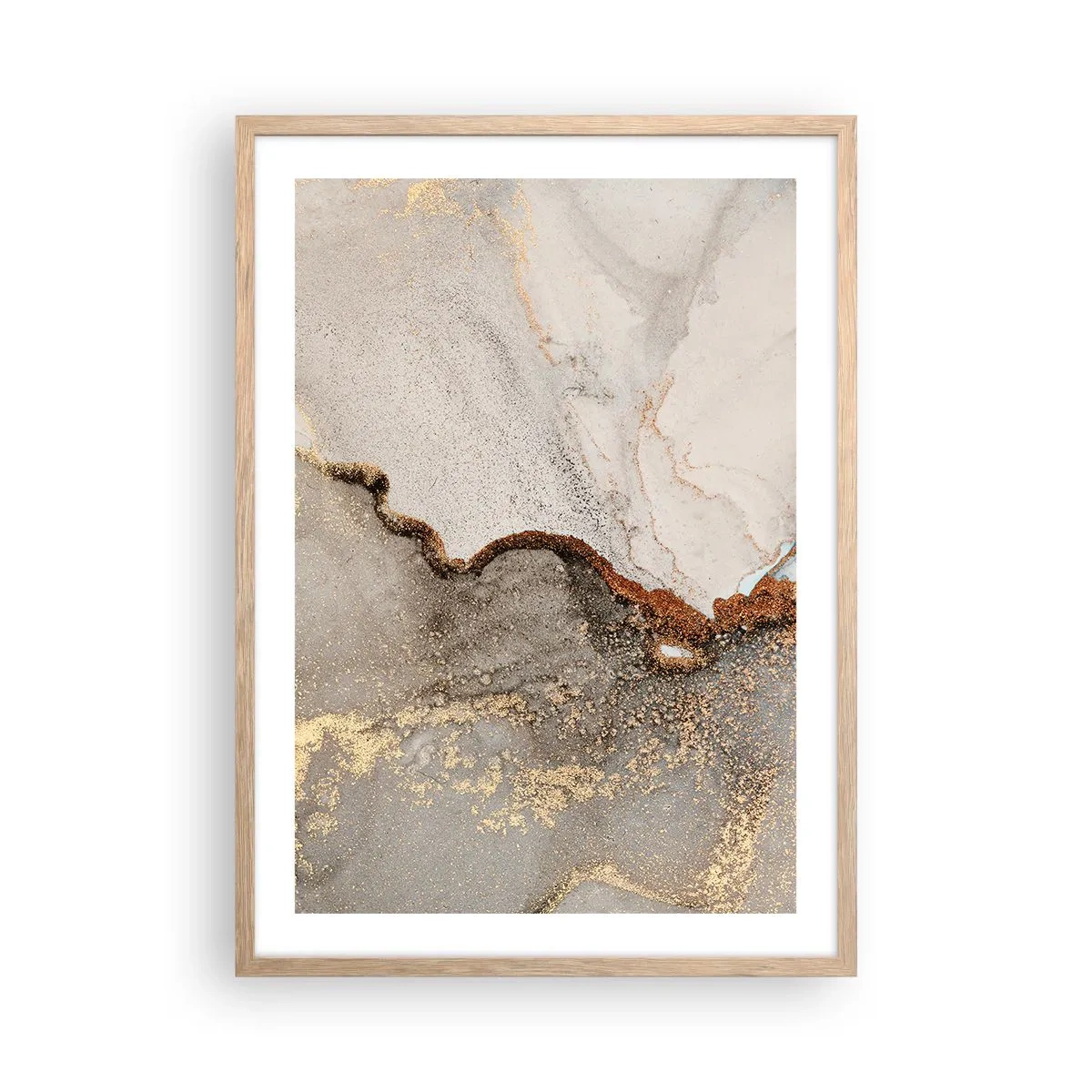 Poster în ramă de stejar deschis - La granița culorilor - 50x70 cm