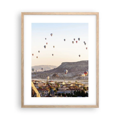 Poster în ramă de stejar deschis - Ca niște nave pe cer - 40x50 cm