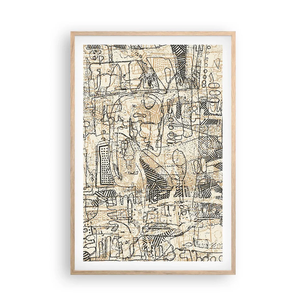 Poster în ramă de stejar deschis - Așteaptă să fie descifrat - 61x91 cm