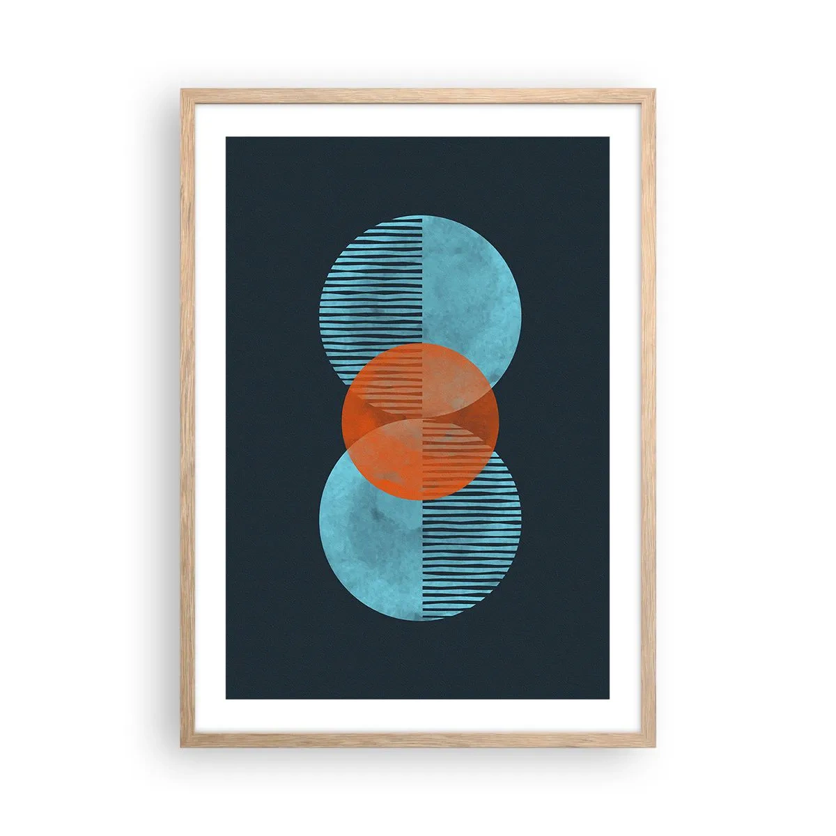 Poster în ramă de stejar deschis - Compoziție simetrică - 50x70 cm