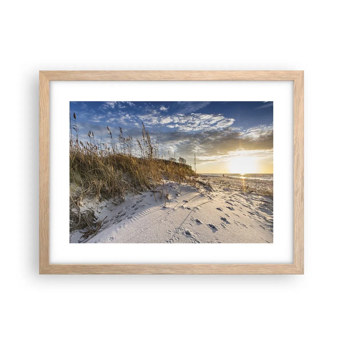 Poster în ramă de stejar deschis - Invitație la o plimbare - 40x30 cm