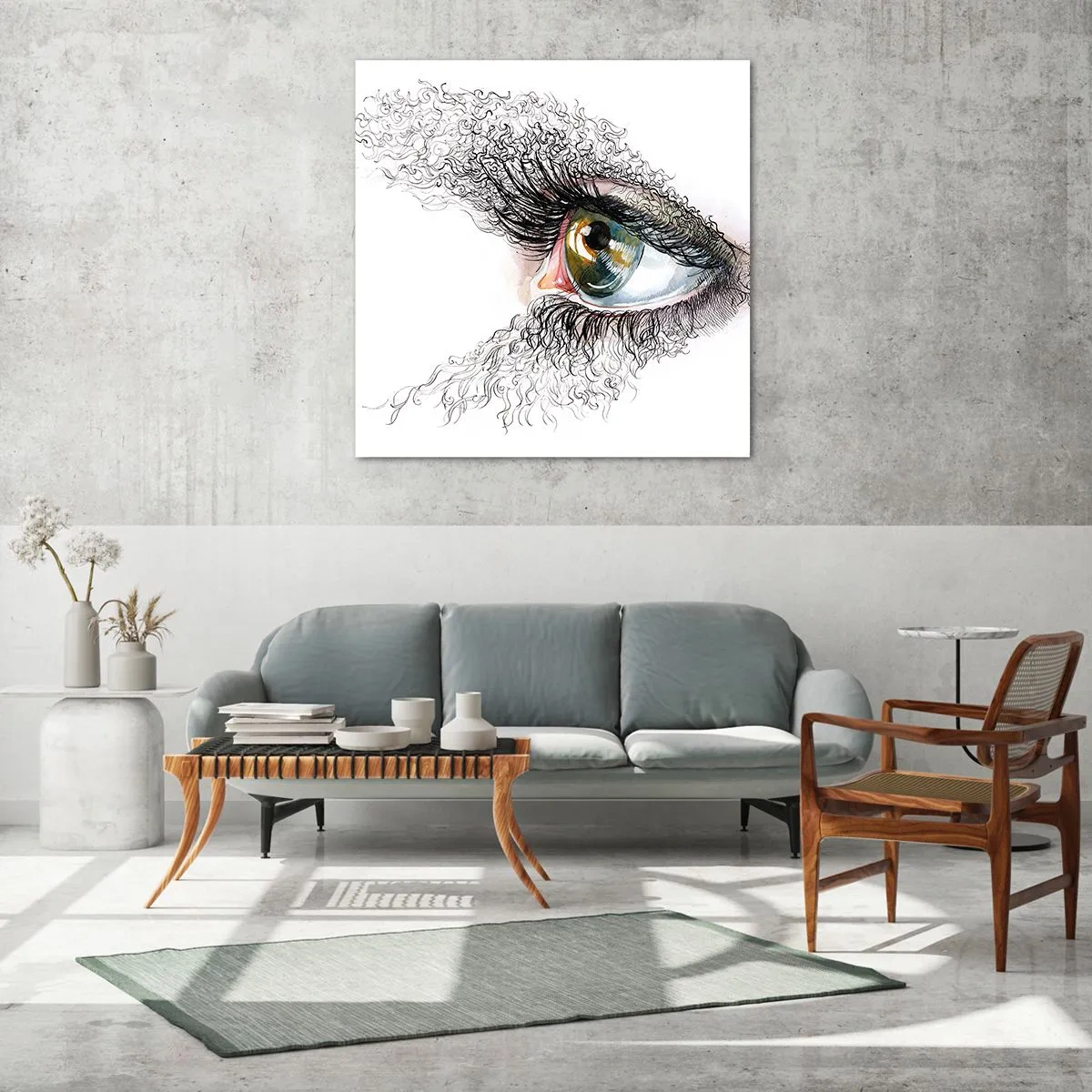 Tablou pe sticlă - Privește direct în suflet - 30x30 cm