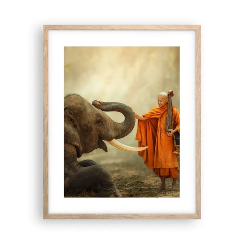 Poster în ramă de stejar deschis - Întâlnire în călătorie - 40x50 cm