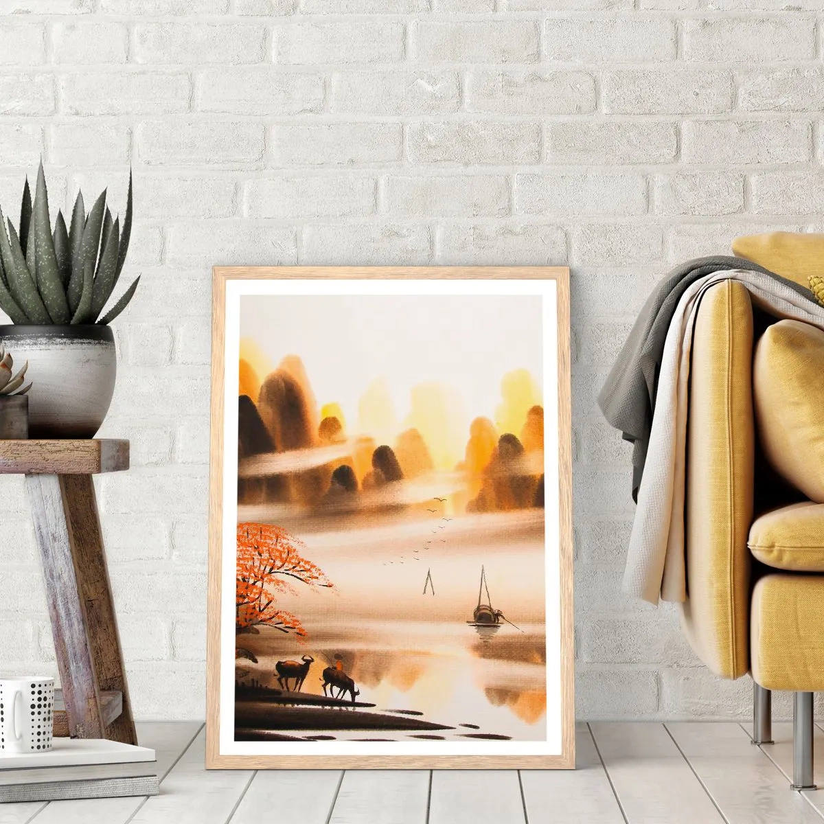 Poster în ramă de stejar deschis - Mai departe decât Orientul Îndepărtat - 50x70 cm