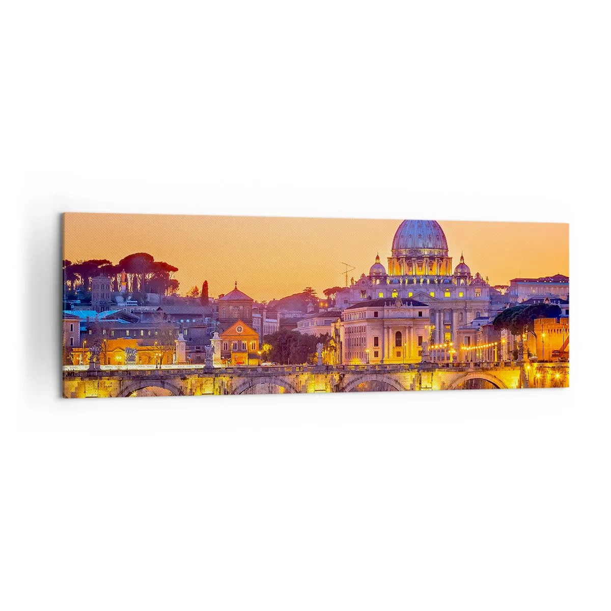 Tablou pe pânză - Amurg deasupra Orașului Etern - 160x50 cm