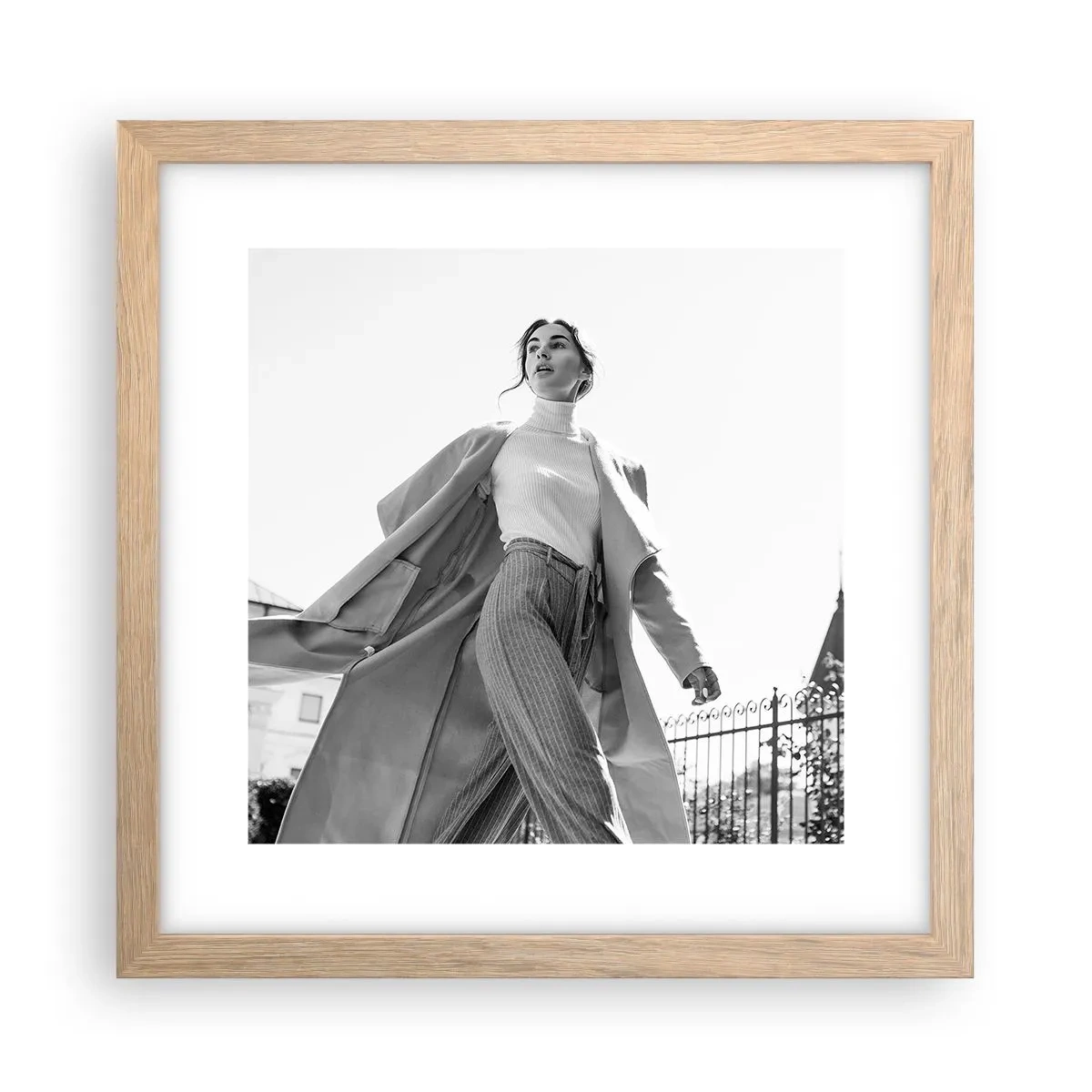 Poster în ramă de stejar deschis - Vii cu mine? - 30x30 cm