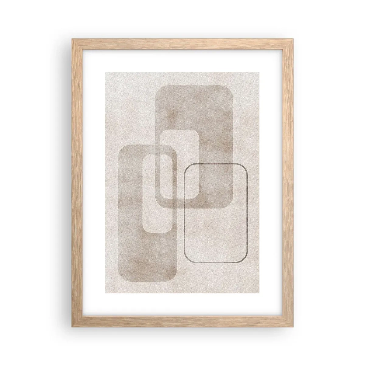 Poster în ramă de stejar deschis - Fuga geometrică - 30x40 cm