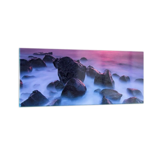 Tablou pe sticlă - Naștere în sclipici și ceață - 100x40 cm
