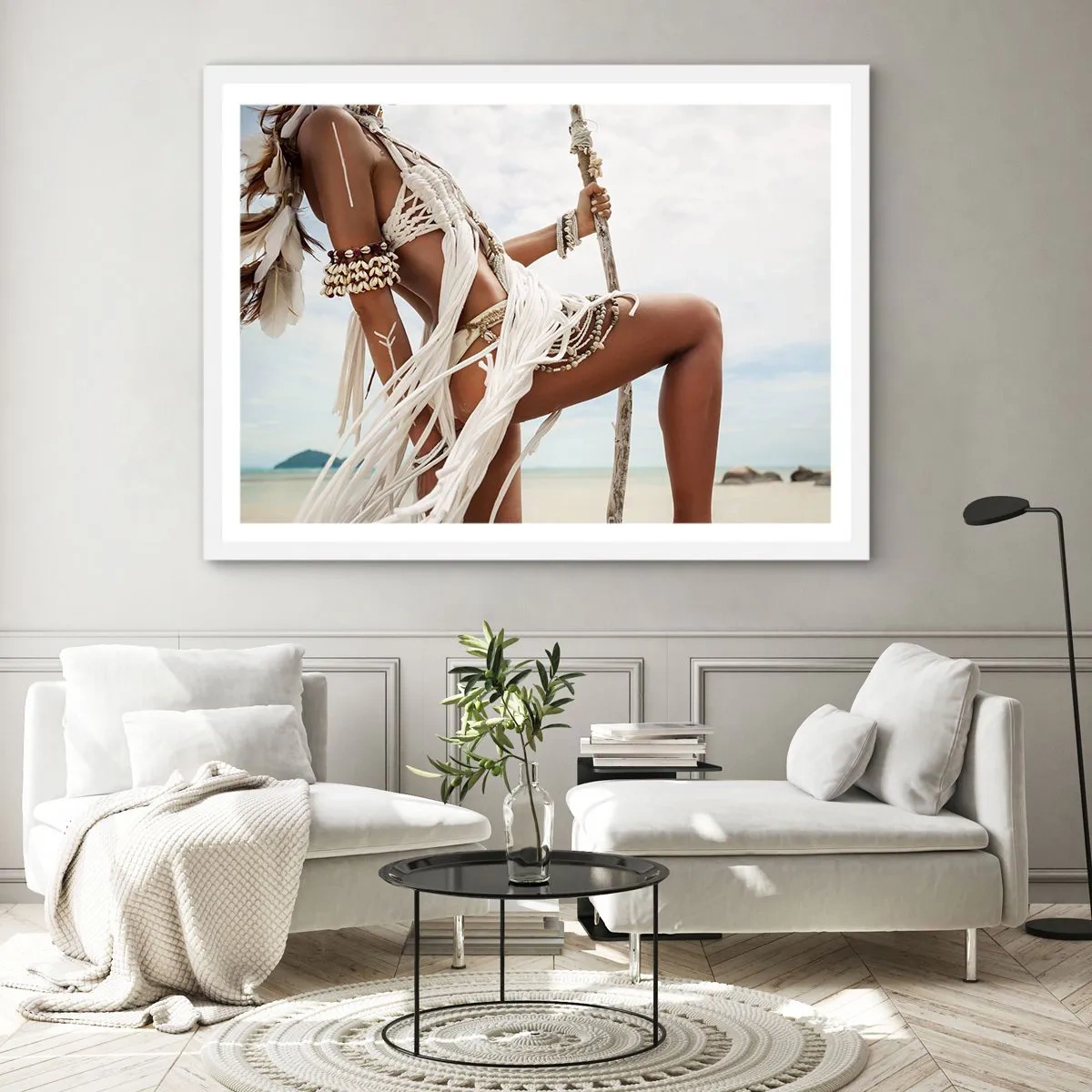 Poster în ramă albă - Preoteasa Soarelui - 100x70 cm