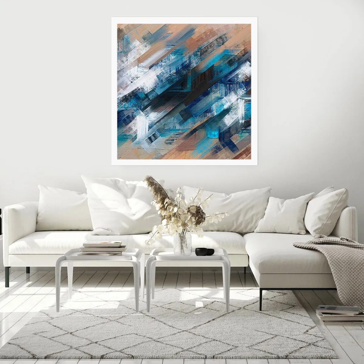 Poster - Pe o pantă albastră - 60x60 cm