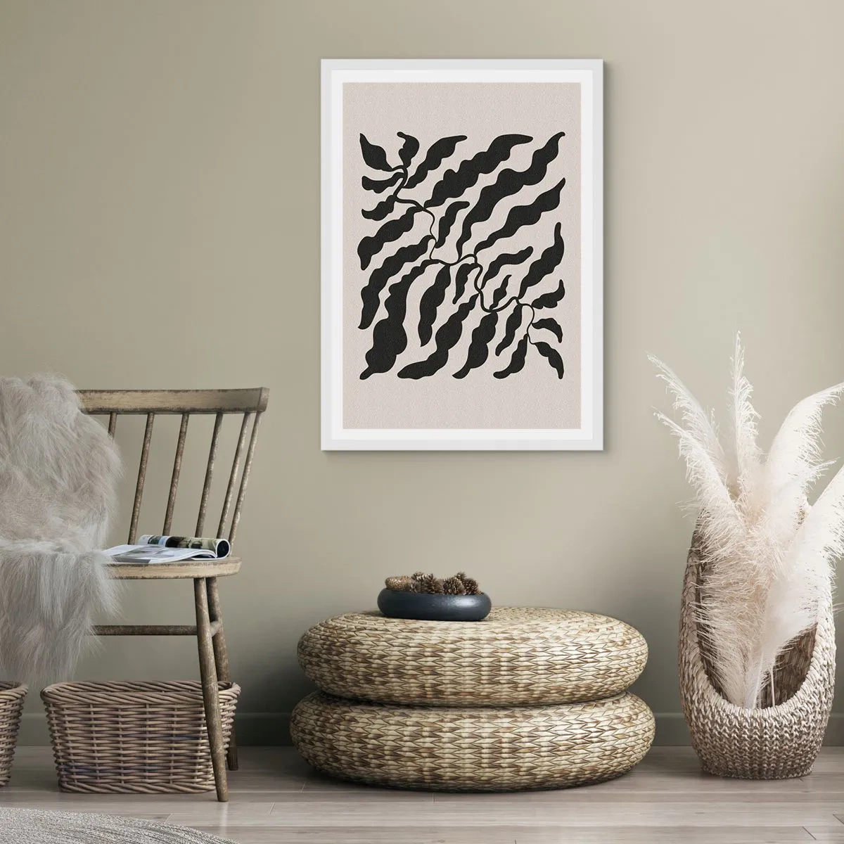 Poster în ramă albă - Natura pătratului - 70x100 cm