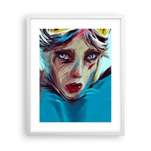 Poster în ramă albă - Războinica de drum - 40x50 cm