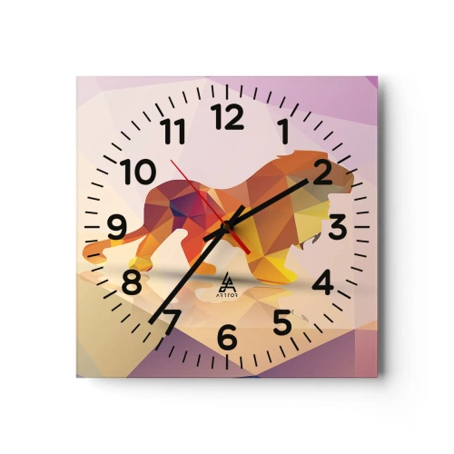Ceas de perete - Ceas pe sticlă - Regele diamantat - 30x30 cm