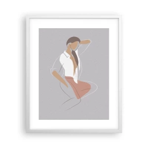 Poster în ramă albă - Schiță de farmec - 40x50 cm