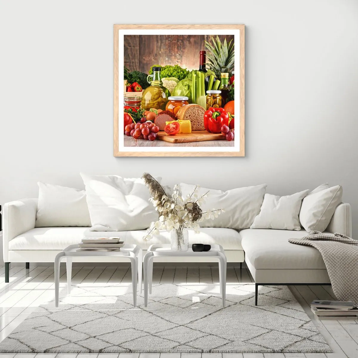 Poster în ramă de stejar deschis - Afumate, prăjite, marinate - 50x50 cm