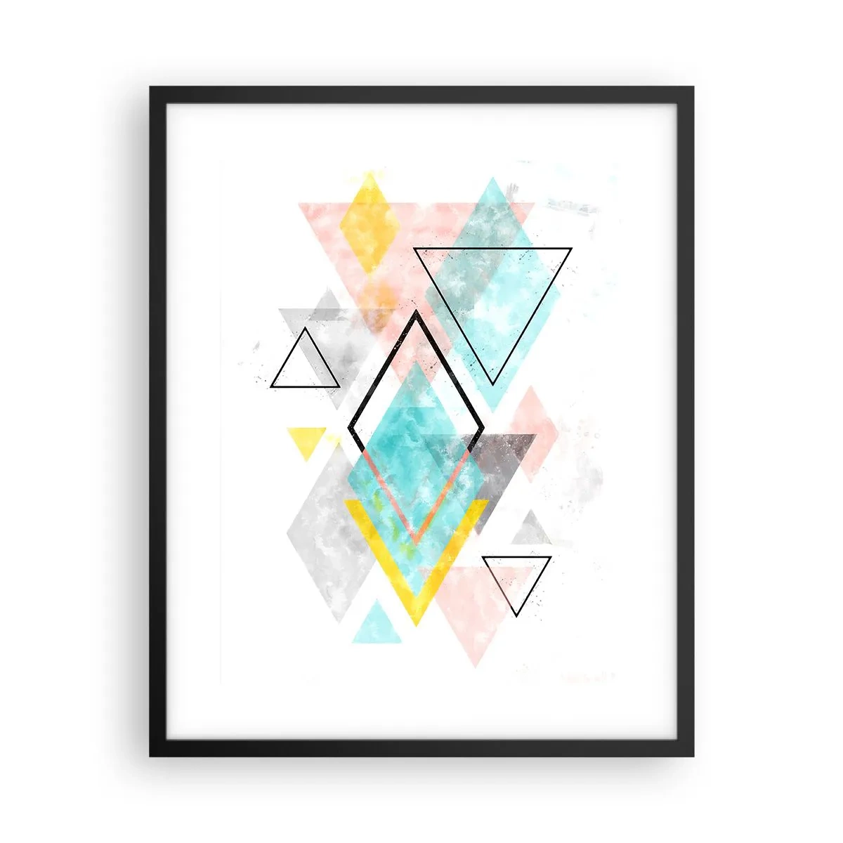 Poster în ramă neagră - Joc geometric - 40x50 cm